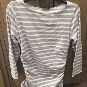 White and gray striped shirt